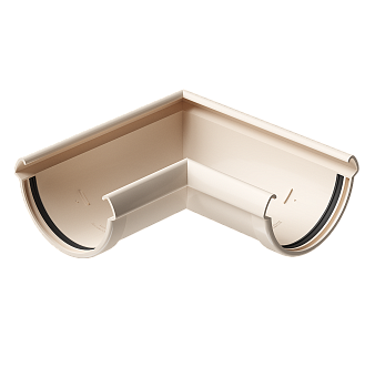 Угол желоба универсальный 90°, Docke Lux, Ø140 мм, цвет: латте