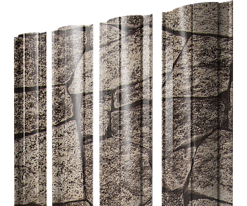 GL Штакетник Круглый с прямым резом 0.45 мм, Print Elite, King Stone TwinColor