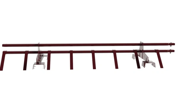 Снегозадержатель для профнастила Н-114 Borge L=1500 мм 2 опоры, 2 трубы, овал 25х45 RAL 3005