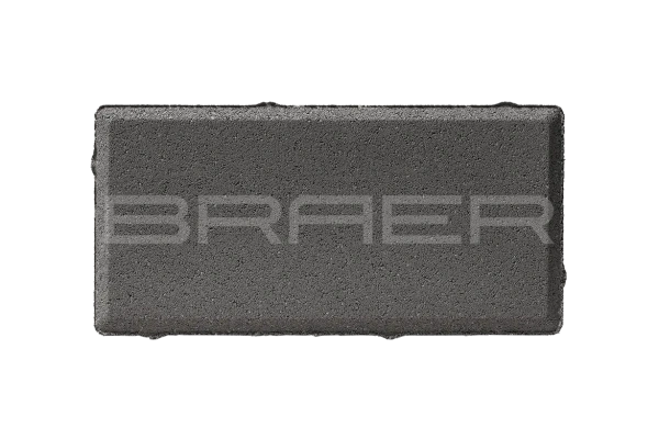 Тротуарная плитка Braer Прямоугольник 60 мм 200х100 мм, цвет: серый