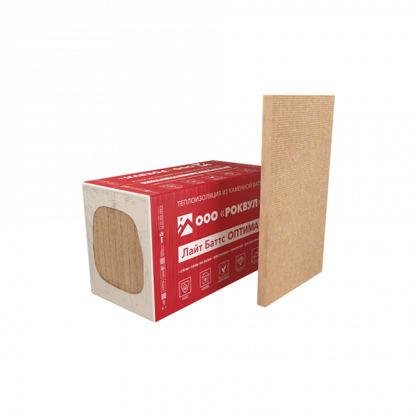 Rockwool Лайт Баттс Оптима, 50х600х1000 мм, 6.0 м², 0.3 м³ уп