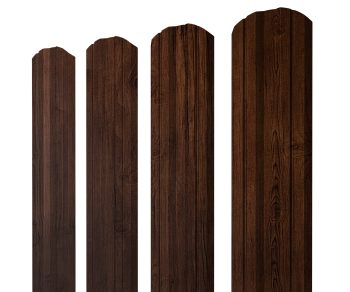 GL Штакетник Twin, фигурный 0.45 мм, Print-double Premium, Cherry Wood Fresh