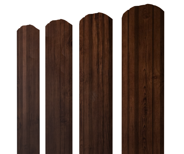 GL Штакетник Twin, фигурный 0.45 мм, Print-double Premium, Cherry Wood Fresh