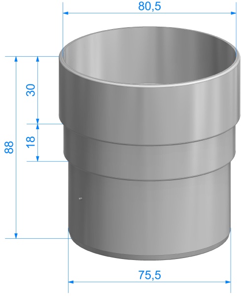Муфта соединительная трубы, Docke Standart, Ø 80 мм, цвет: красный