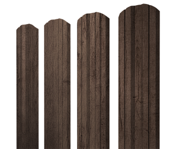 GL Штакетник Twin, фигурный 0.45 мм, Print Premium, Almond Wood Fresh