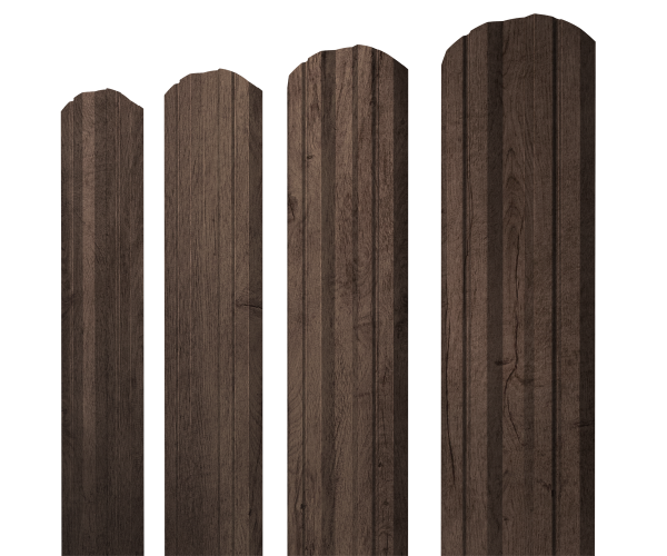 GL Штакетник Twin, фигурный 0.45 мм, Print Premium, Almond Wood Fresh