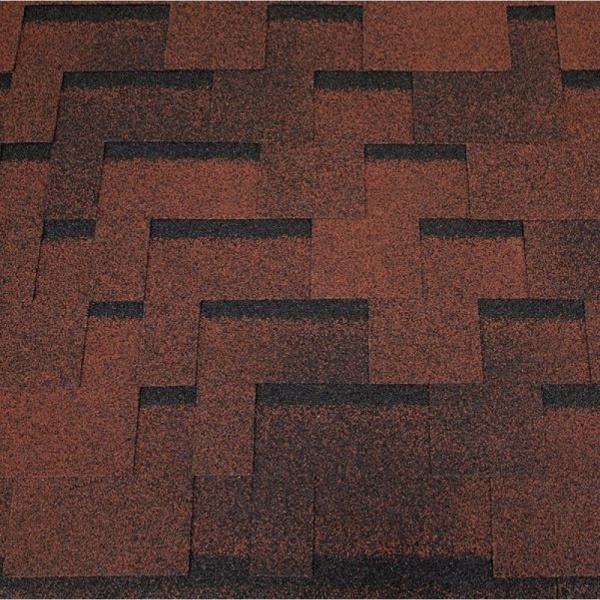 Битумная черепица RoofShield, Фемили Lite, модерн цвет: красный с оттенением, 3 м² / уп.