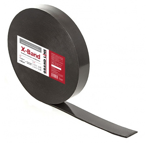 Лента уплотнительная под контробрешетку самоклеящаяся Grand Line X-Band, 50 мм х 30 метра