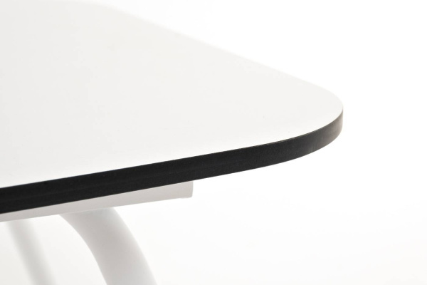 Стол журнальный из HPL, Верона, 120х65 см, H 40см, каркас белый муар, цвет столешницы молочный