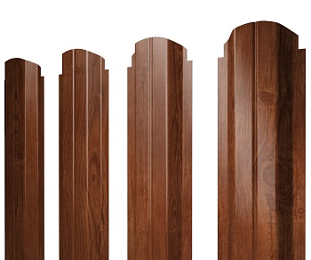 GL Штакетник П-образный А, фигурный 0.45 мм, Print Premium, Rowan Fresh TwinColor