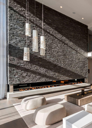 Кварцит, 3D панель из камня, 600х150 мм, Classic Black Quartz, 8 шт/уп