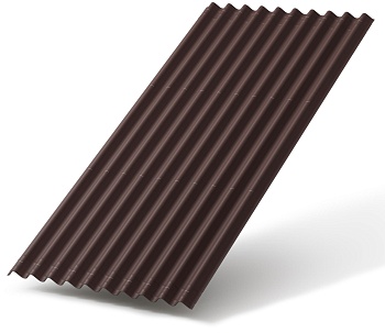 Черепица Ондулин Смарт, лист 1950 х 950 мм цвет: коричневый