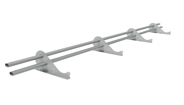 Снегозадержатель Grand Line Snow Kit универсальный, L=3000 мм, 4 опоры, 2 трубы, овал 42х21 мм RAL 9006