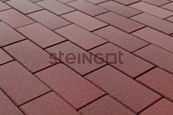 Тротуарная плитка Steingot Прямоугольник 60 мм /фаска 1.5 мм 200х100 мм, цвет: темно-красный