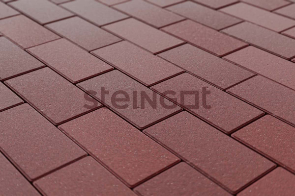 Тротуарная плитка Steingot Прямоугольник 60 мм /фаска 1.5 мм 200х100 мм, цвет: темно-красный