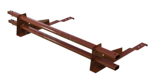 Снегозадержатель для натуральной черепицы Borge L=1500 мм, 2 опоры, 2 трубы, овал 25х45 RAL 8004