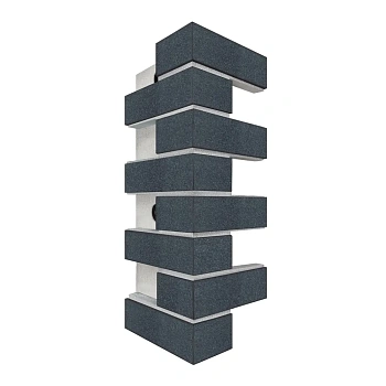 Термопанель угловая Европа с плиткой Keramin, 250х250х600 мм, 100 мм ППС, гладкий, цвет: Мичиган 2