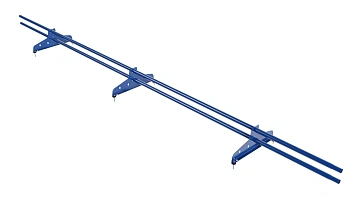 Снегозадержатель универсальный NewLine L=3000 мм, 3 опоры, 2 трубы, круг Ø25 мм, RAL 5005