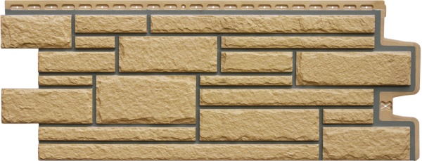 Фасадная панель Grand Line, Камелот Design, цвет: песочный со швом RAL 7006