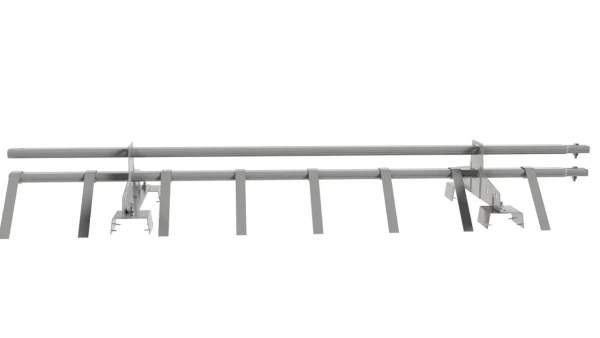 Снегозадержатель для профнастила Н-114 Borge L=1500 мм 2 опоры, 2 трубы, овал 25х45 RAL 9006