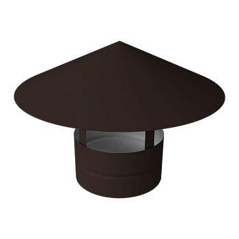 Дымник на трубу GL круглый, 0.5 мм, Satin, Ø120 мм, 260х750 мм, RR 32