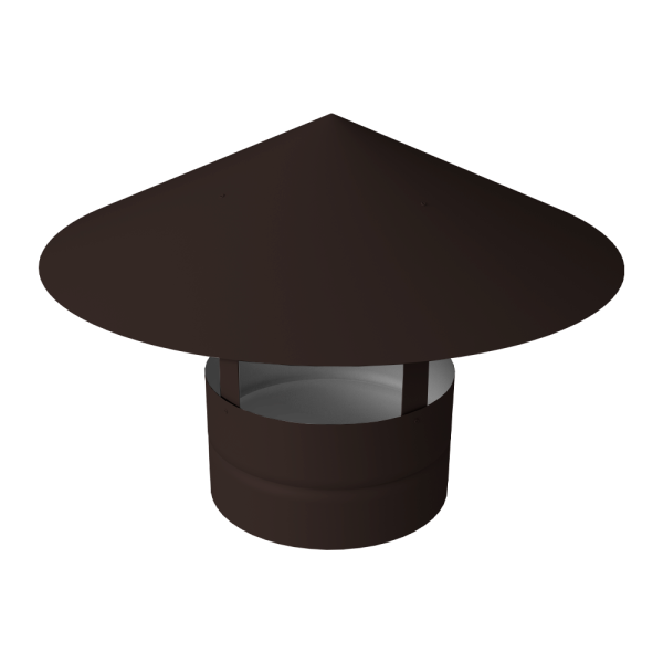 Дымник на трубу GL круглый, 0.5 мм, Satin, Ø120 мм, 260х750 мм, RR 32