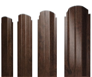 GL Штакетник П-образный А, фигурный 0.45 мм, Print-double Elite, Antique Wood