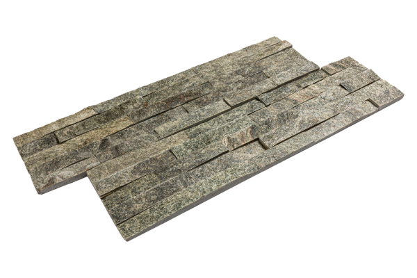 Кварцит, 3D панель из камня, 600х150 мм, Classic Green Quartz, 8 шт/уп