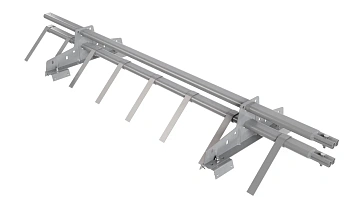 Снегозадержатель для профнастила Н-60, Н-75 Borge L=1500 мм, 2 опоры, 2 трубы, овал 25х45 RAL 7004