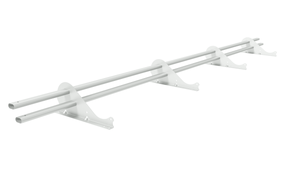 Снегозадержатель Grand Line Snow Kit универсальный, L=3000 мм, 4 опоры, 2 трубы, овал 42х21 мм RAL 9003