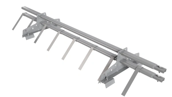 Снегозадержатель для профнастила Н-60, Н-75 Borge L=1500 мм, 2 опоры, 2 трубы, овал 25х45 RAL 7004