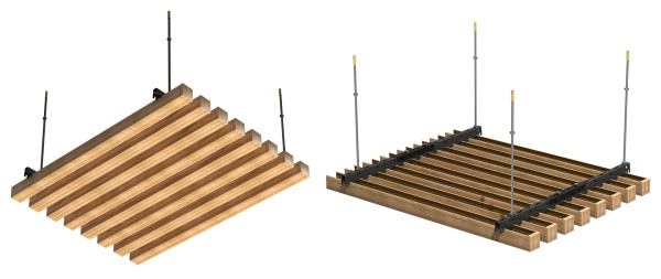 GL Кубообразная рейка 50х50 мм, L=3000 мм 0.45 мм, Zn, Honey Wood