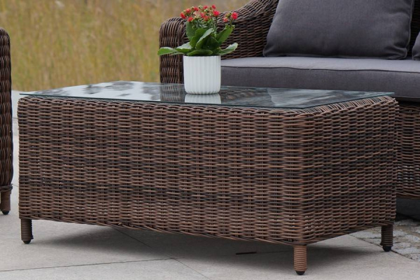 Стол журнальный из искусственного ротанга, Кон Панна цвет: коричневый