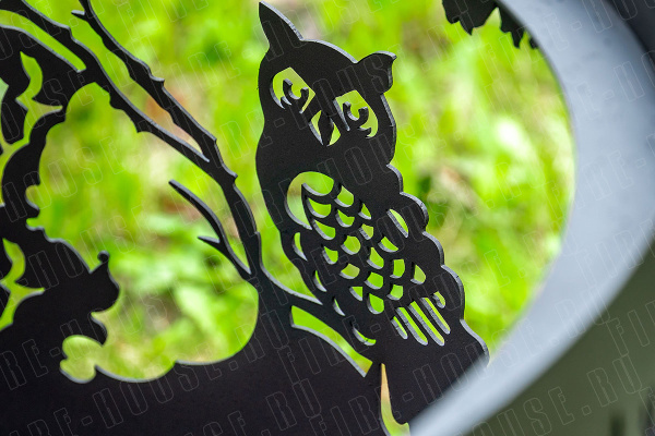 Костровая чаша с коническим дном, Ø600, Н=570 мм, "Ежик в тумане"