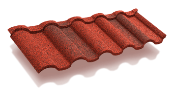 Композитная черепица Luxard Roman, 1350х415 мм цвет: гранат