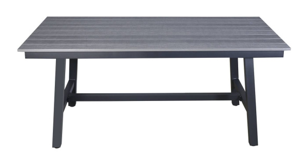 Стол обеденный из ДПК, Сан Ремо, каркас алюминиевый цвет: серый