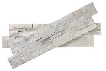 Кварцит, 3D панель из камня, 350х180 мм, Modern White Quartz, 8 шт/уп