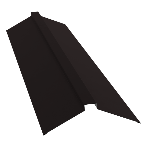 GL Планка конька плоского, 150х40х150 мм 0.45 мм, Drap-double TX, RAL 9005, L=3000 мм