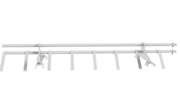 Снегозадержатель для профнастила Н-60, Н-75 Borge L=1500 мм, 2 опоры, 2 трубы, овал 25х45 RAL 9003