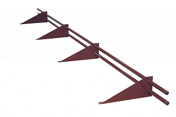 Снегозадержатель трубчатый RoofRetail, L=3000 мм, 4 опоры, 2 трубы, круг Ø25 мм RAL 3005