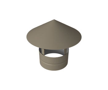 Дымник на трубу GL круглый, 0.5 мм, Satin, Ø80 мм, 230х625 мм, RAL 1015