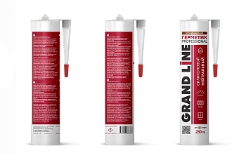 Герметик Grand Line силиконовый, Professional нейтральный, шоколадный, 280 мл