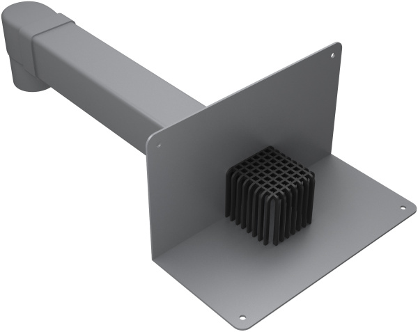 Воронка парапетная Termoclip 100х100 мм, L=650 мм, с отводом и листоуловителем