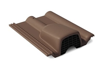 Вентиляционная черепица Braas Франкфурт 420х330 мм, цвет: темно-коричневый