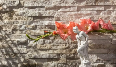 Кварцит, 3D панель из камня, 350х180 мм, Modern Beige Quartz