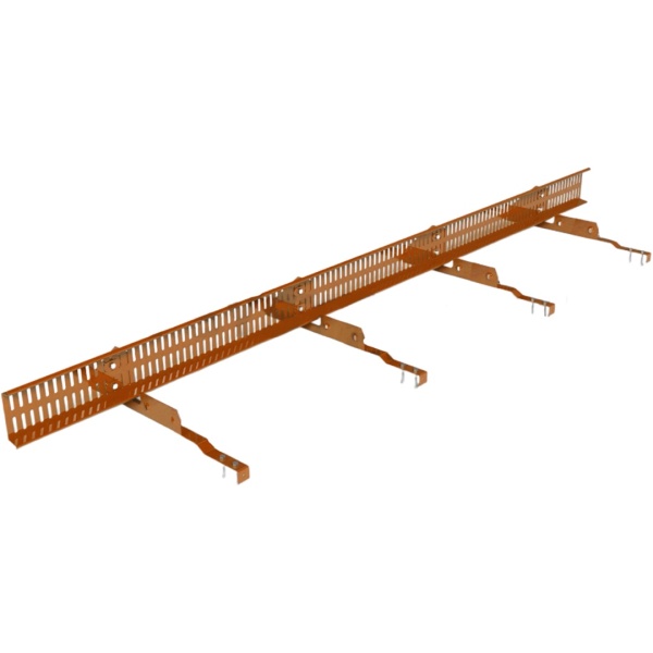 Снегозадержатель решетчатый для натуральной черепицы Roofsystems, Prestige 4 опоры, 1 полотно, L=2500 мм, RAL 8004