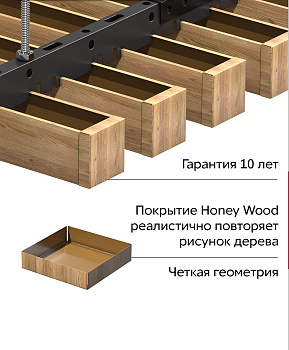 GL Комплект заглушек кубообразной рейки 30х30 мм / 28шт 0.4 мм, Al, Honey Wood