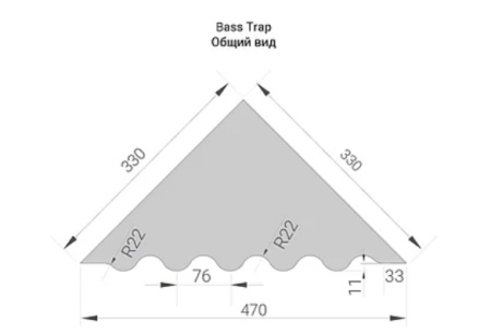 Acoustic Group, FLEXAKUSTIK Wave-BassTrap, 330х330х1000 мм, серый графит