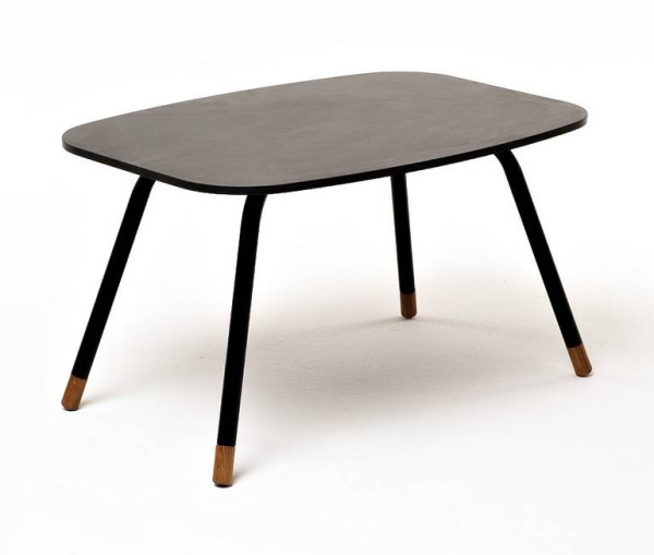 Столик журнальный из HPL, Верона, 70х50 см, H40см, каркас черный муар, цвет столешницы серый гранит