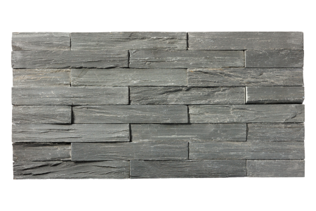 Сланец, 3D панель из камня, 600х150 мм, Rockface Black Bark